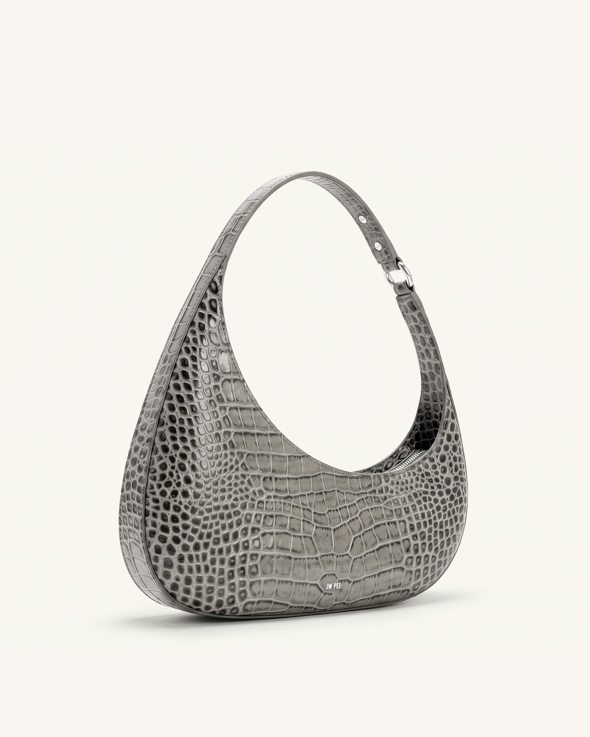 Harlee Borsa a spalla - Grigio chiaro effetto coccodrillo