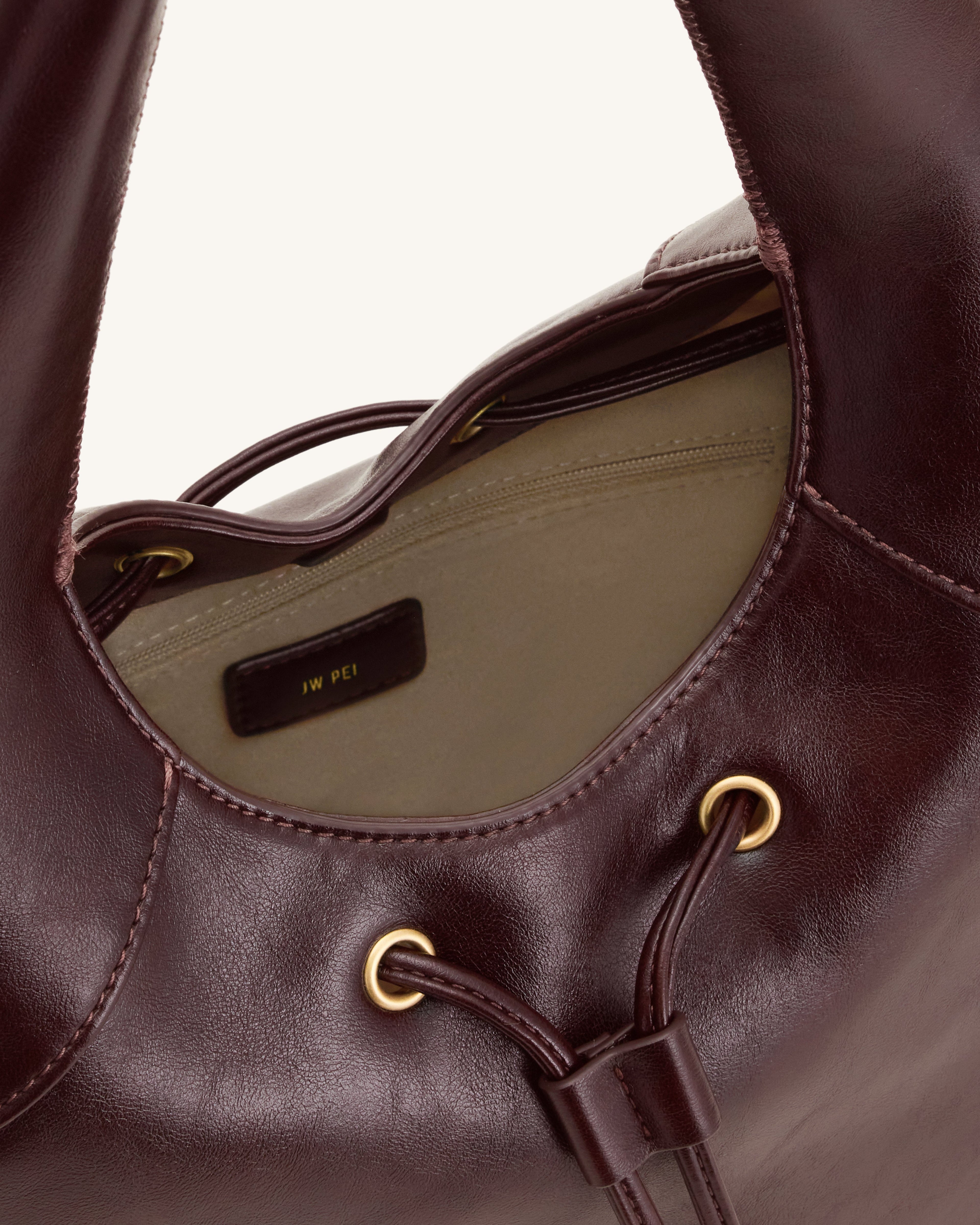 Celandra Borsa hobo con coulisse - Bordeaux scuro