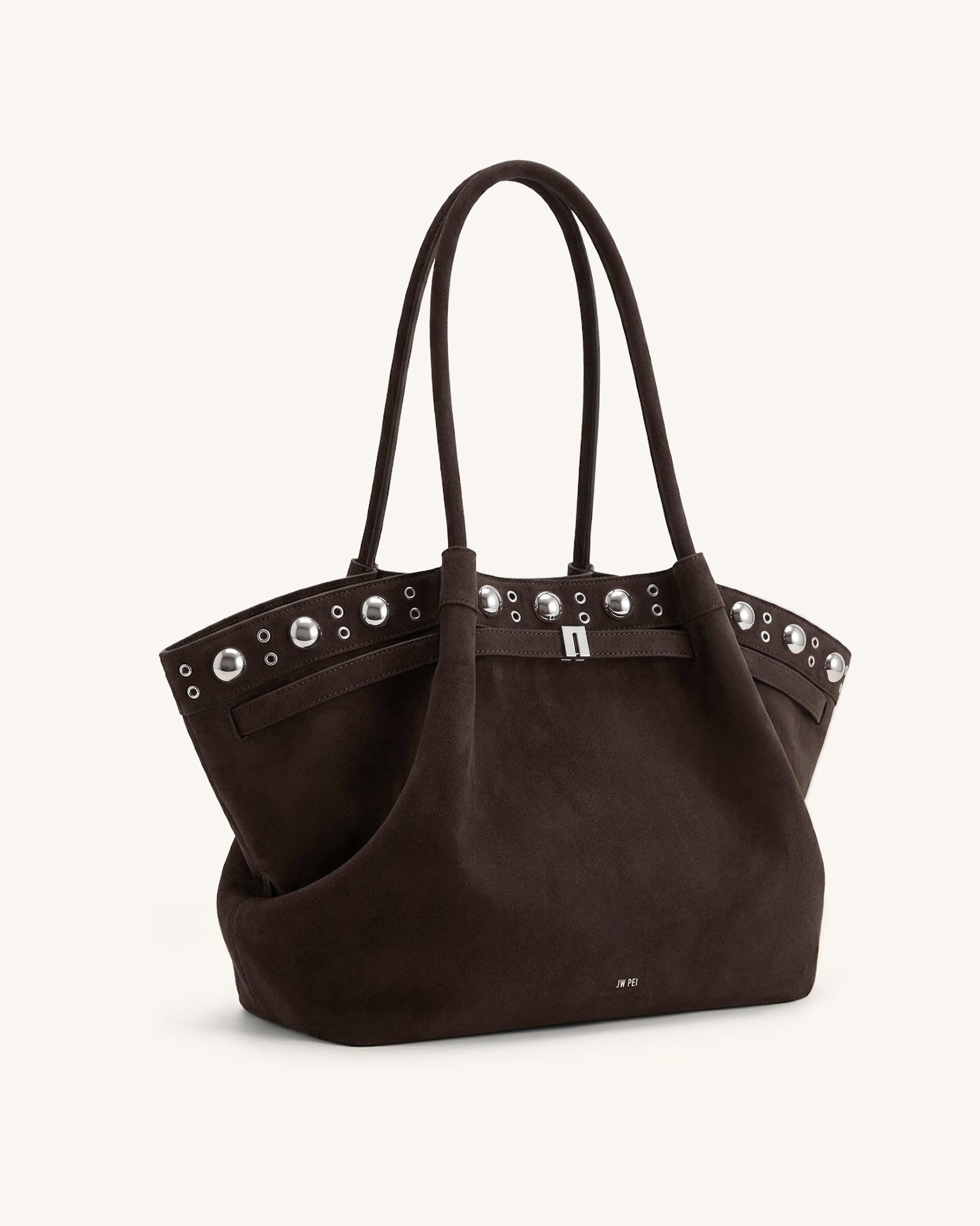Hana Borsa tote grande in similcamoscio - Marrone intenso