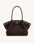 Hana Borsa tote grande in similcamoscio - Marrone intenso