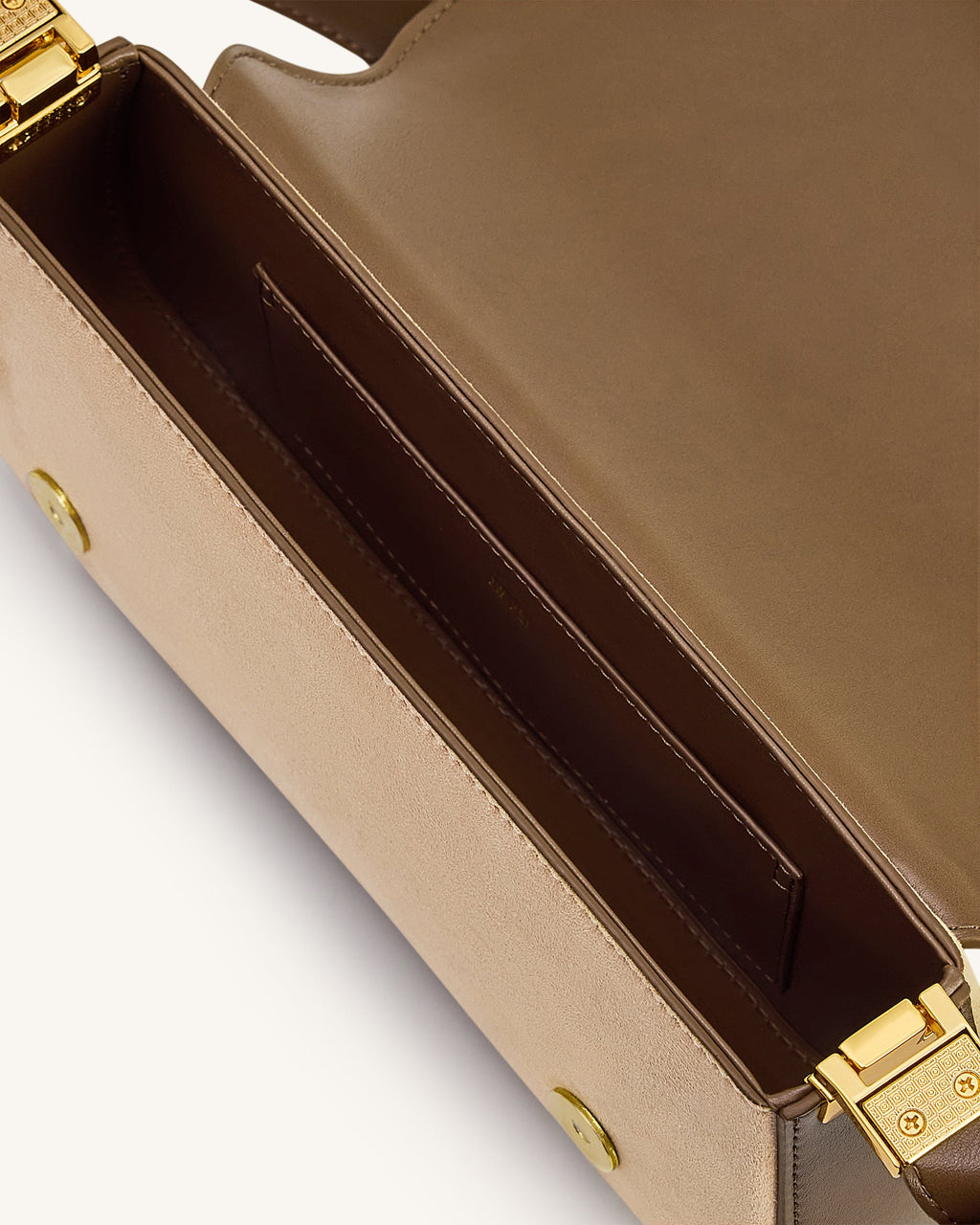 Joy Borsa a spalla in finto suede - Marrone kaki