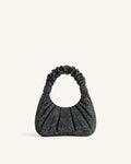 Borsa a spalla media con ruches in cristallo artificiale Gabbi - Antracite