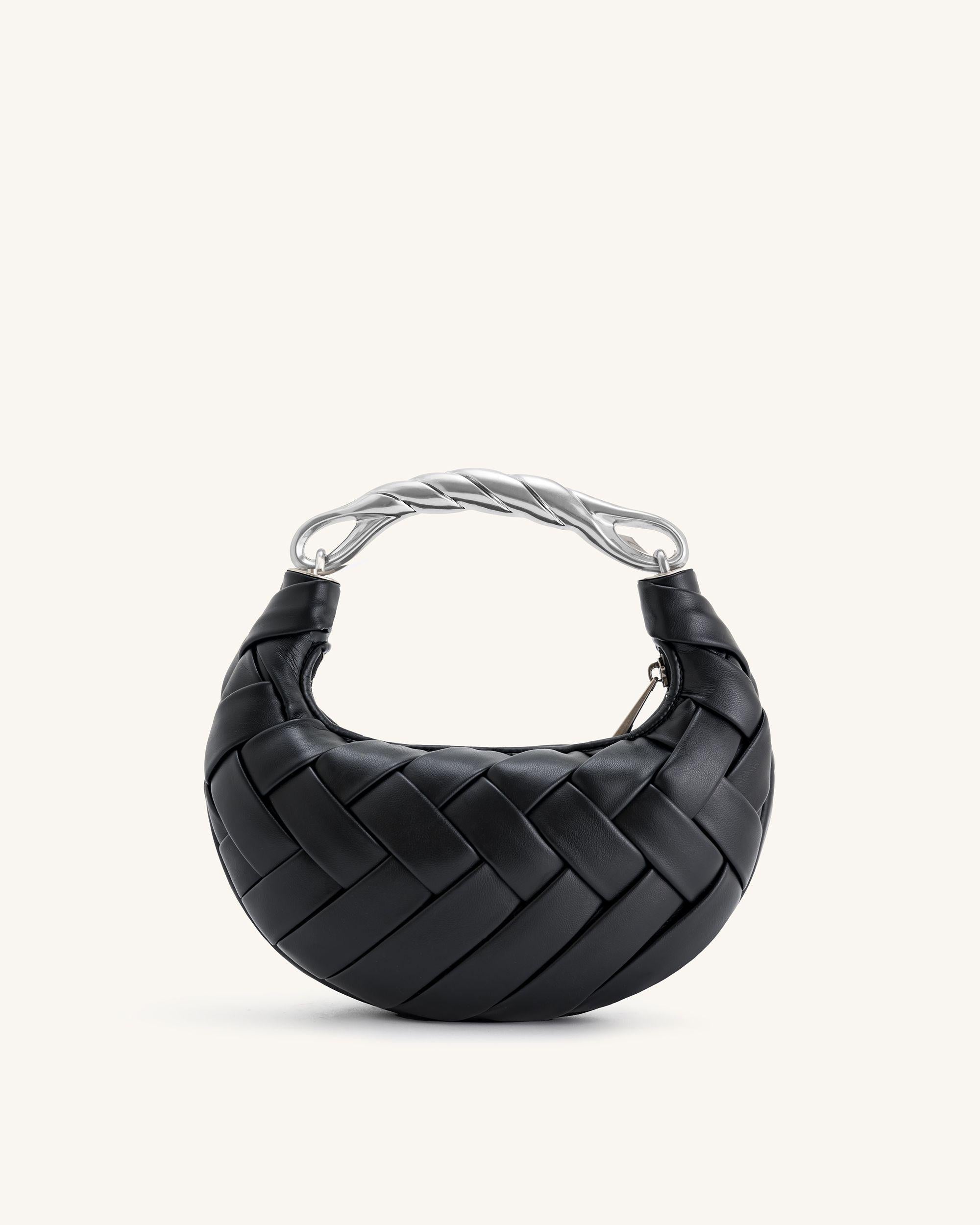 Borsa a tracolla Orla intrecciata - Nero