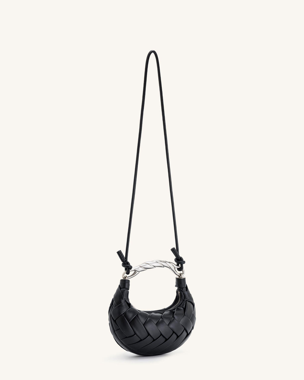 Borsa a tracolla Orla intrecciata - Nero