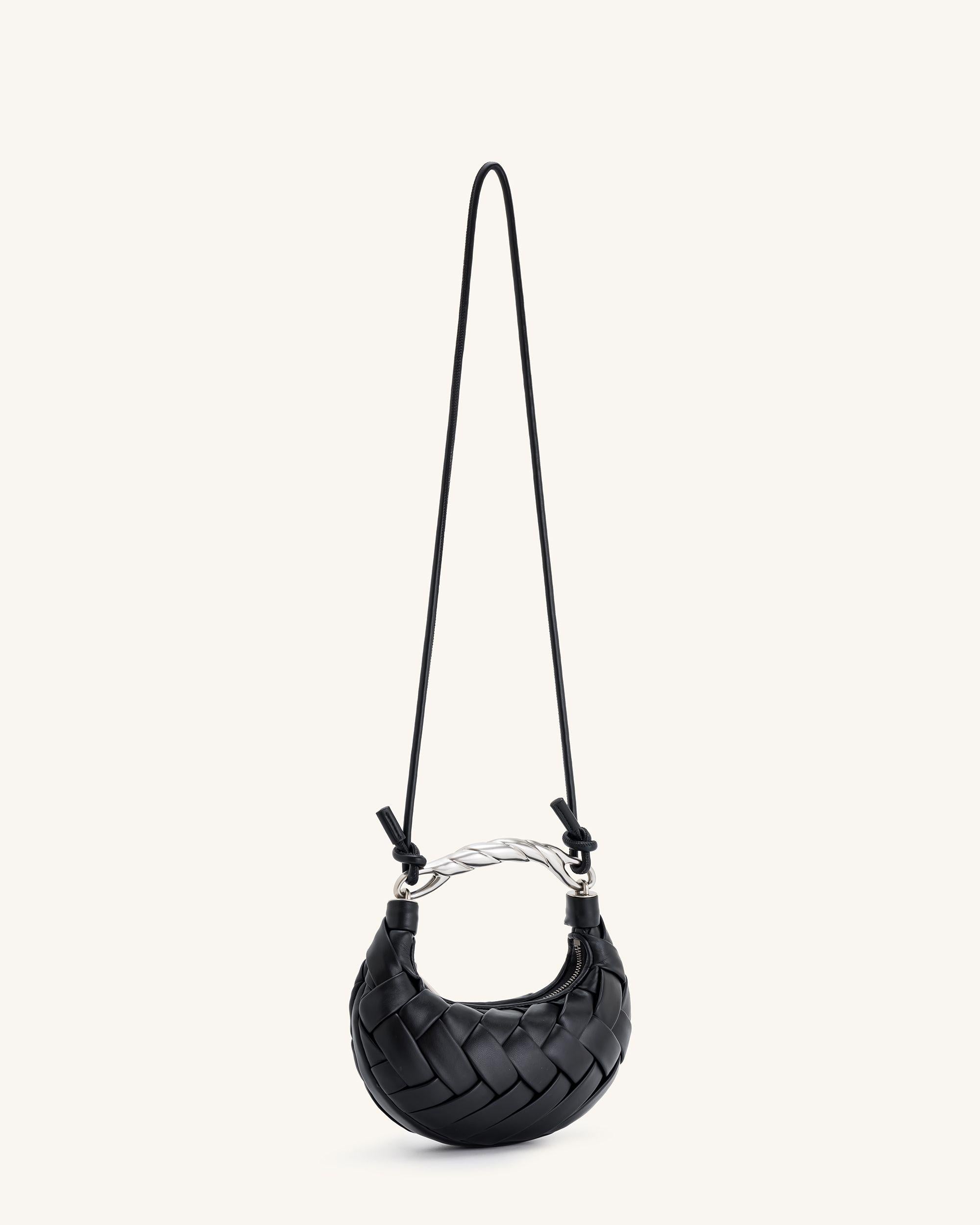 Borsa a tracolla Orla intrecciata - Nero