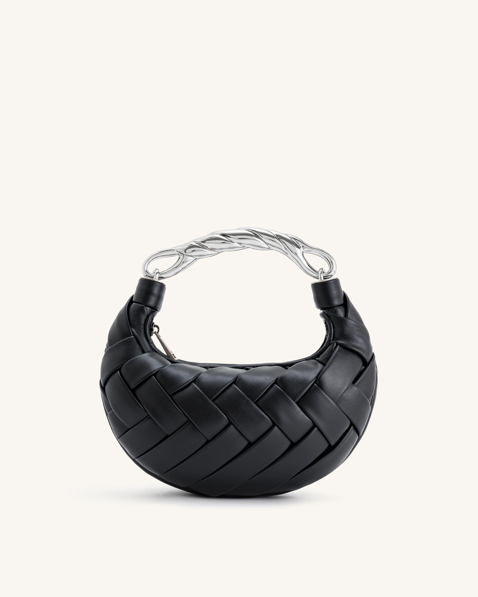 Borsa a tracolla Orla intrecciata - Nero