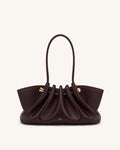 Naomi Borsa a spalla arricciata con manico lungo - Bordeaux intenso